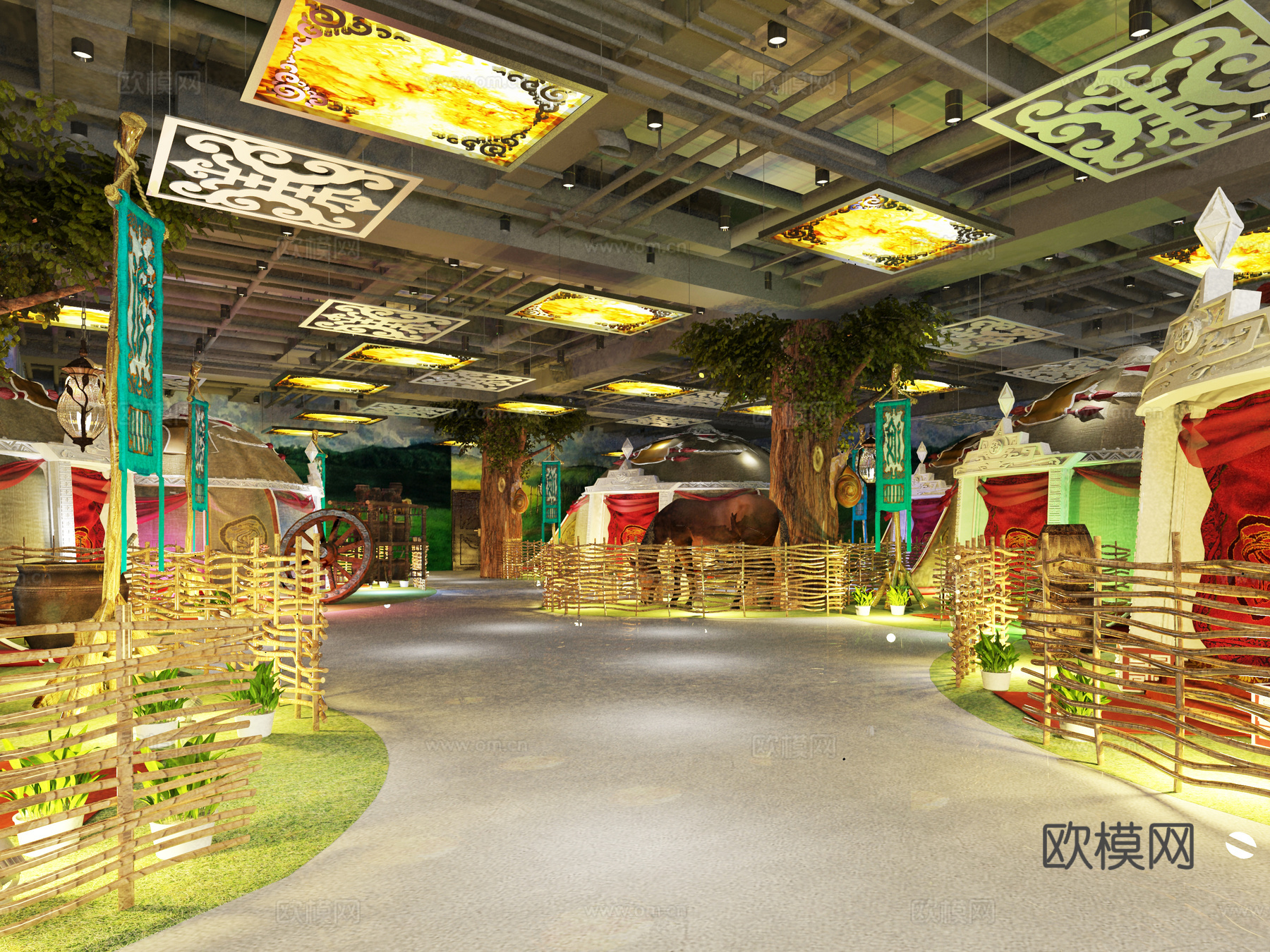 蒙古风格餐厅3d模型