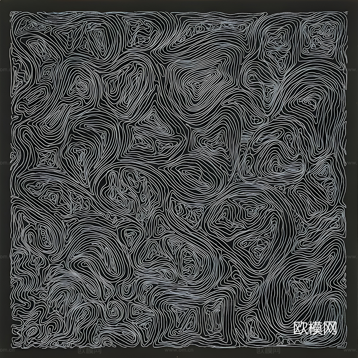 现代极简抽象艺术画 黑色艺术画贴图