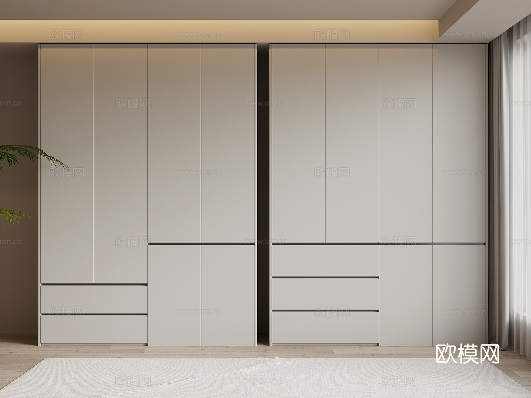 现代简约衣柜3d模型