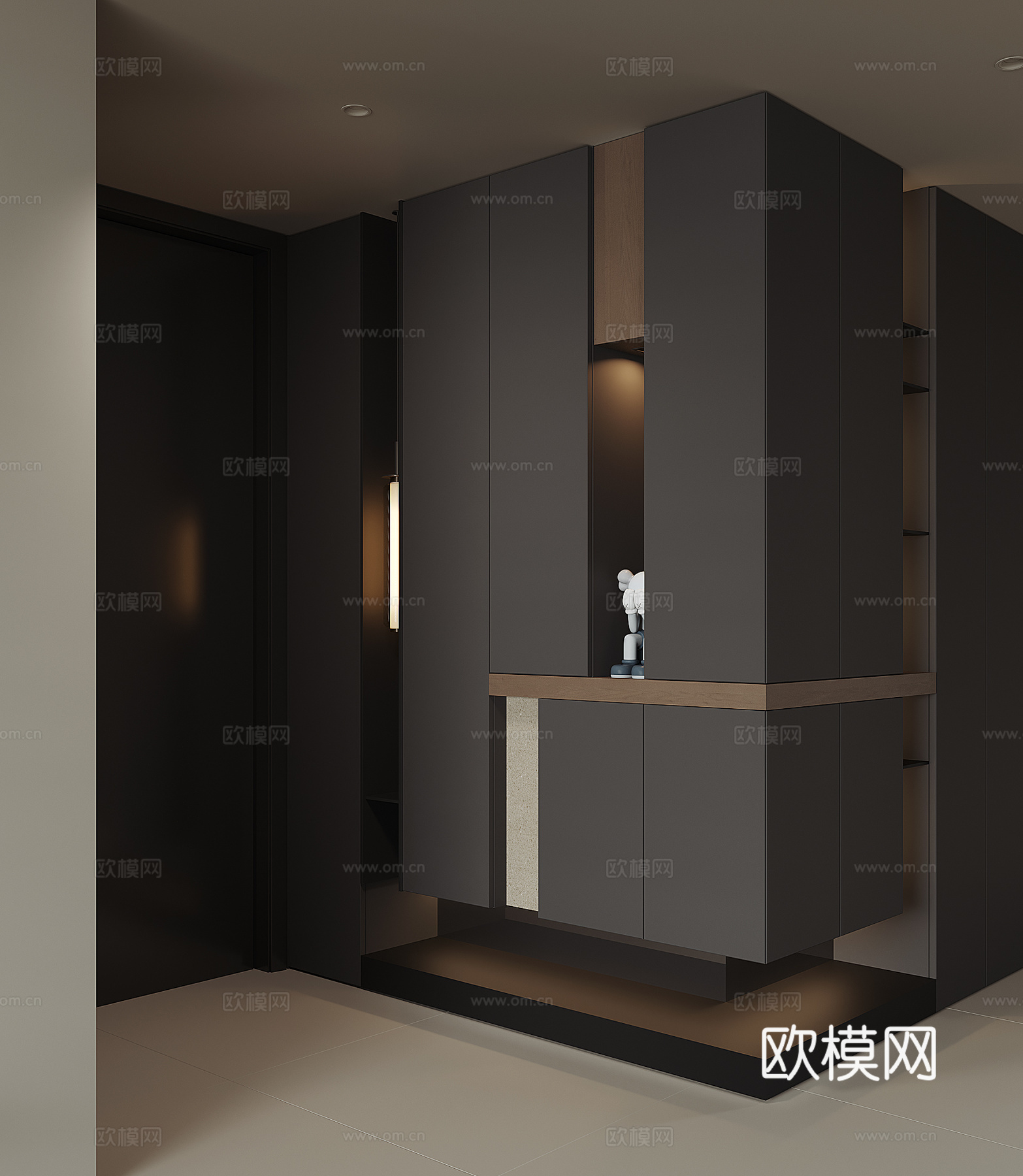 现代入户鞋柜su模型