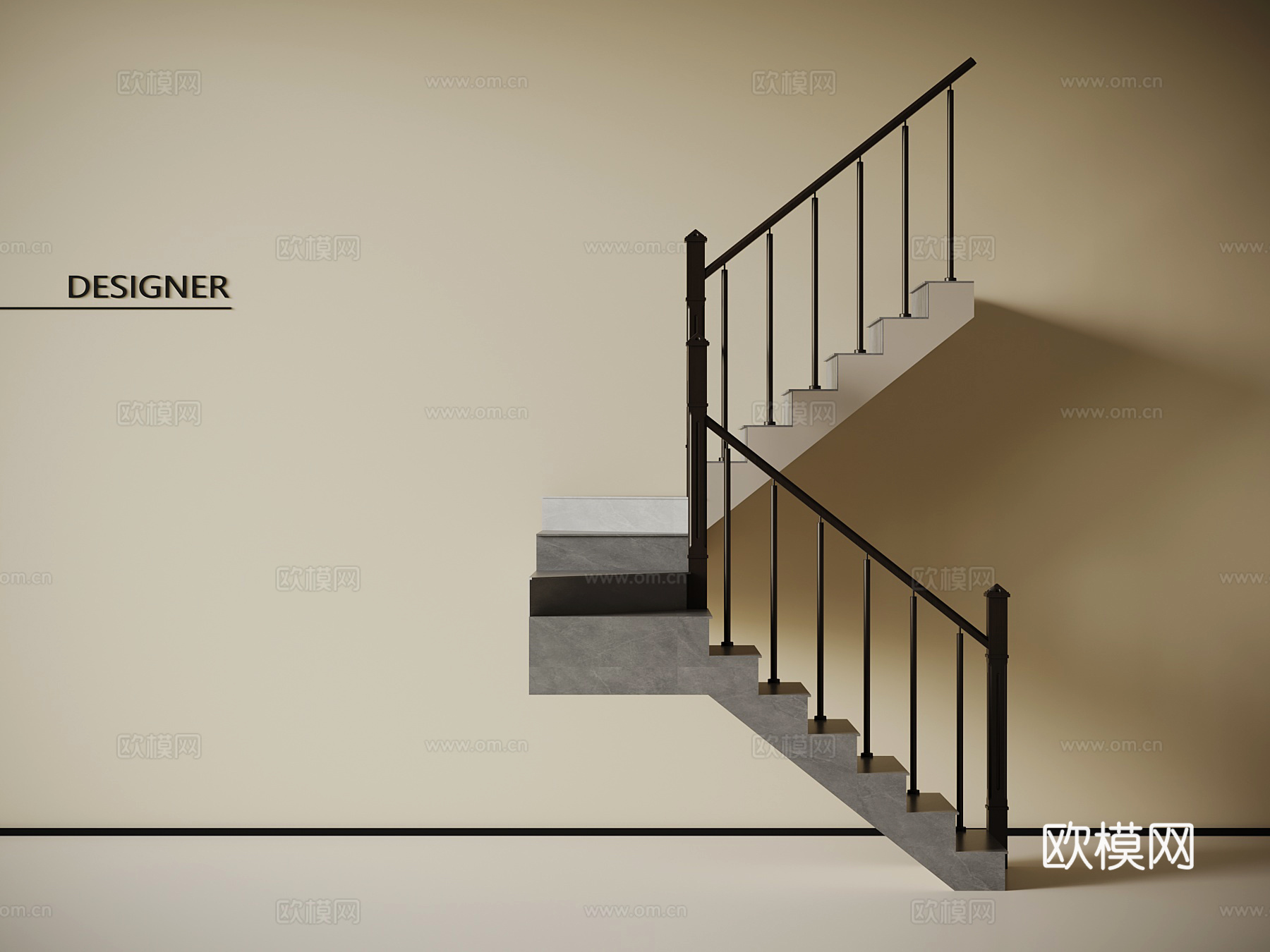 新中式楼梯su模型