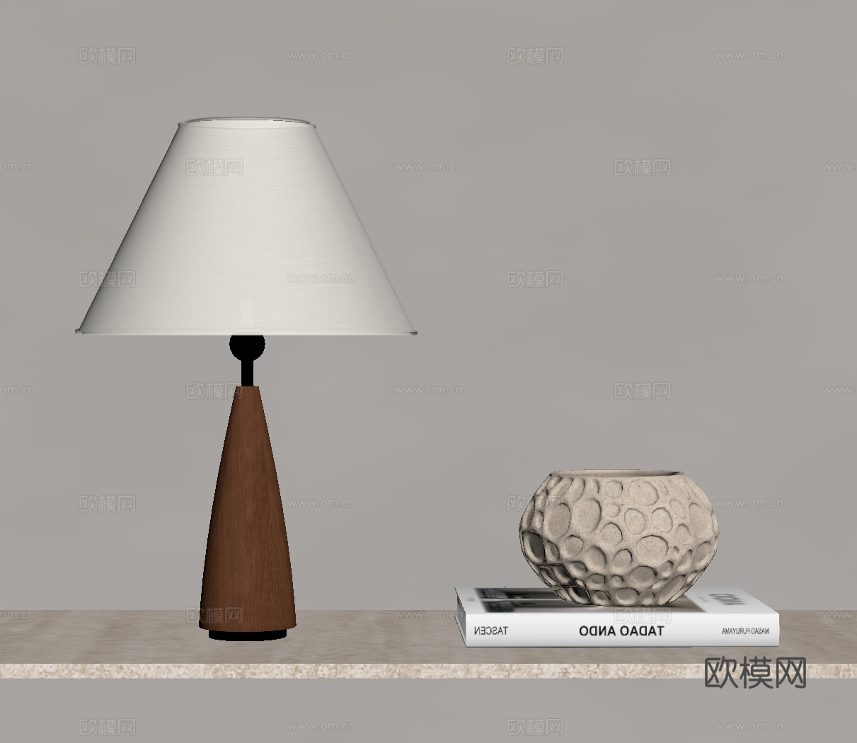 法式中古台灯su模型