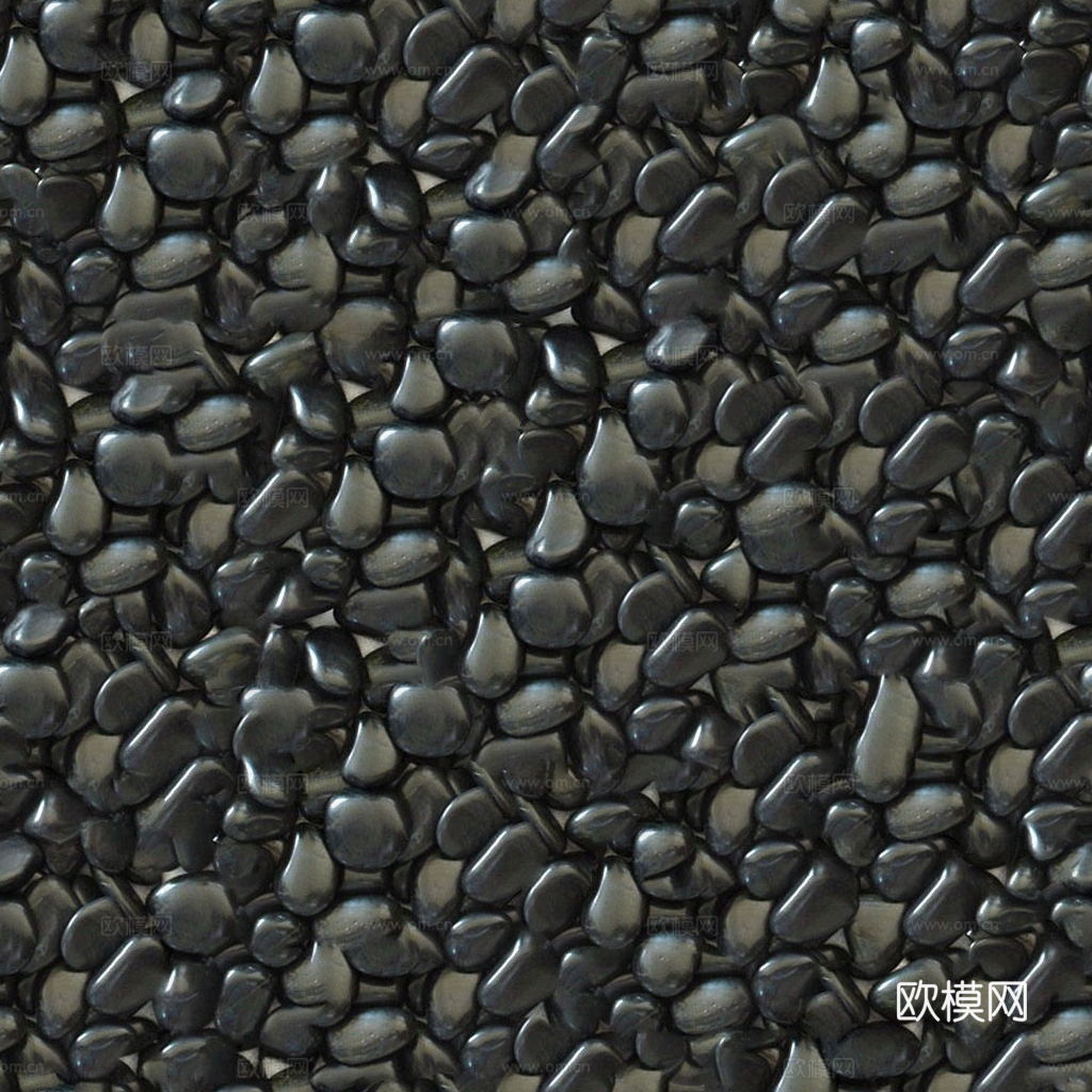 高清无缝黑色鹅卵石贴图