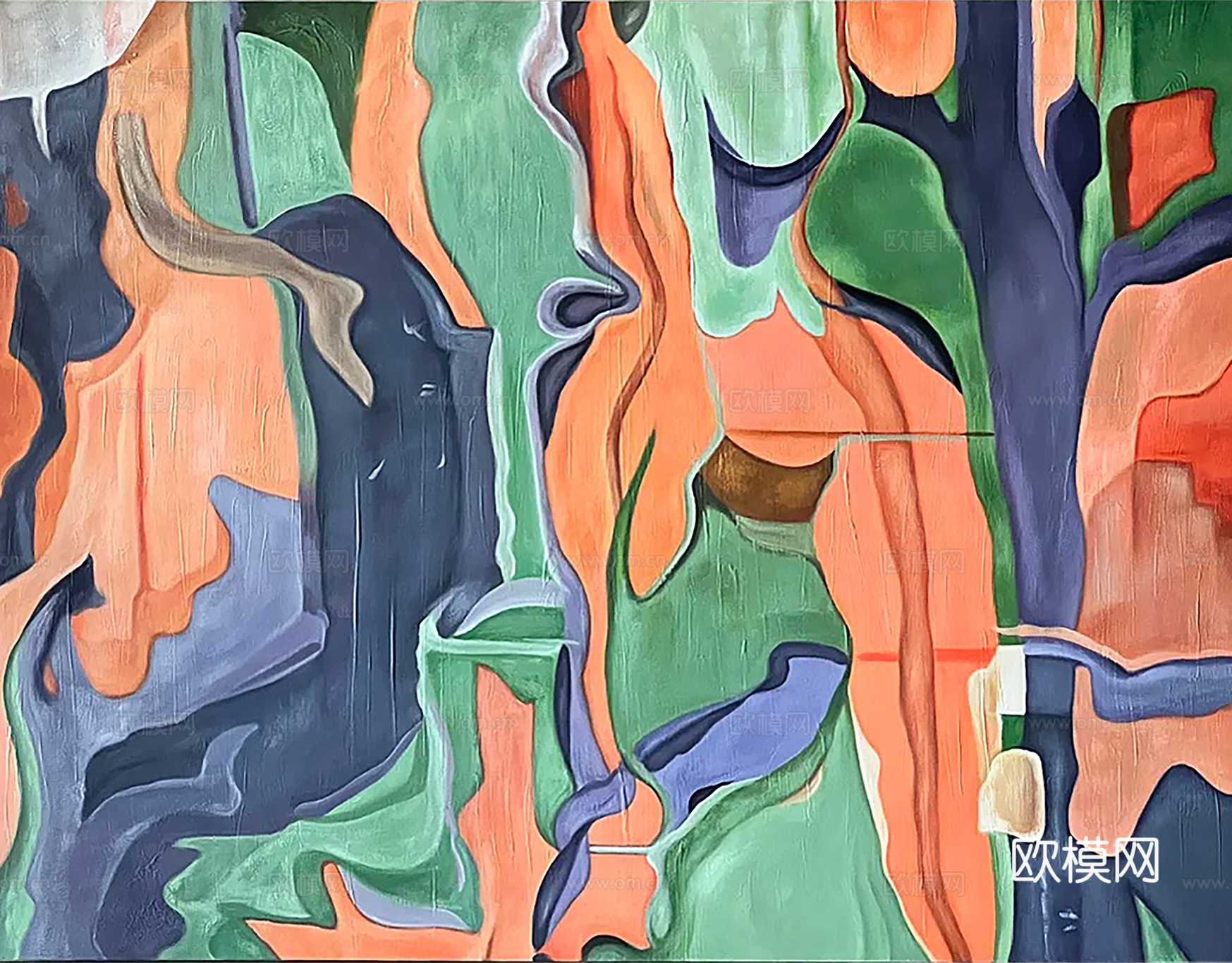 现代抽象挂画贴图