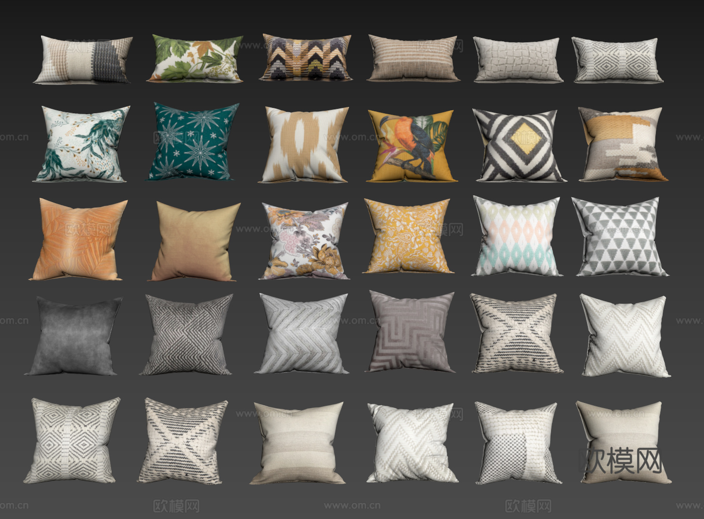 现代抱枕 沙发抱枕 装饰抱枕 抱枕组合su模型