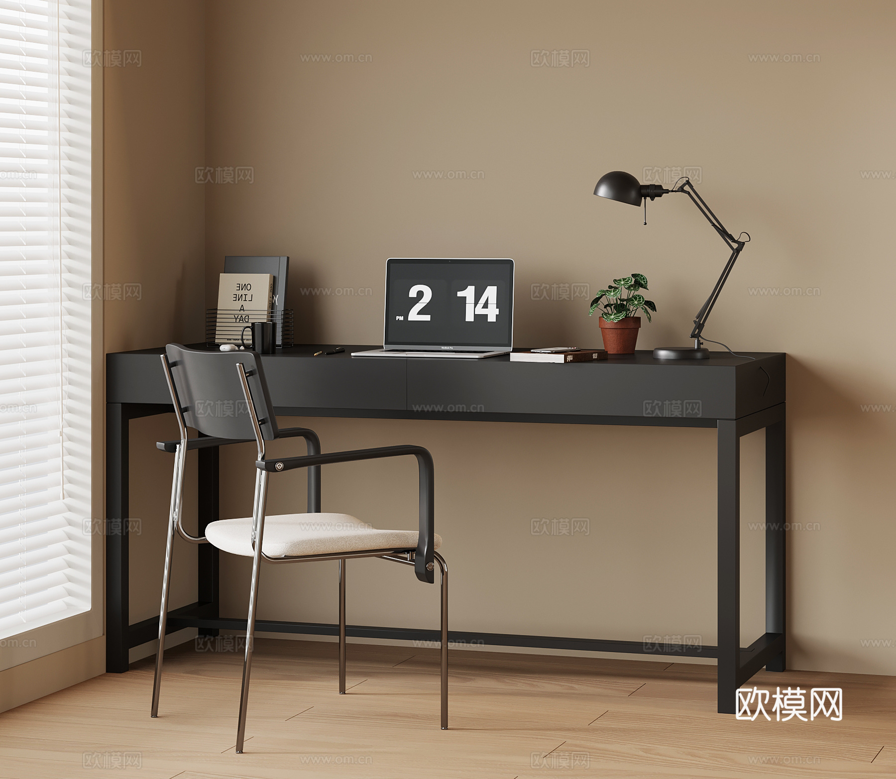 现代意式书桌椅su模型