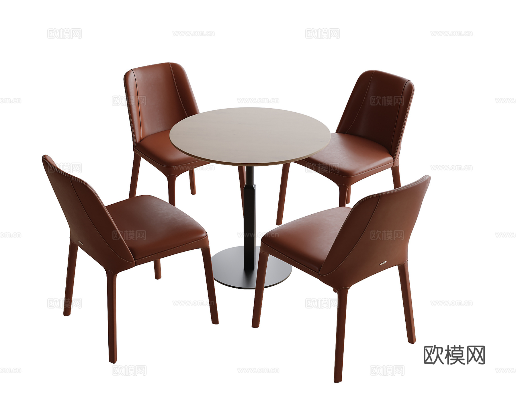 现代休闲桌椅 洽谈桌椅su模型