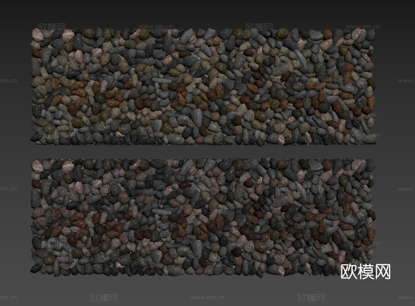 现代鹅卵石 石头石子 景观石  烁石碎石 铺面石子su模型