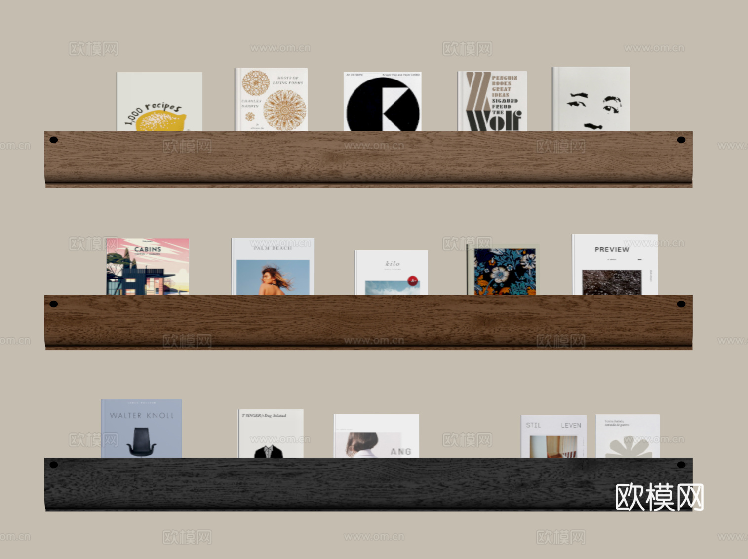 现代书架 壁挂书架 置物架su模型