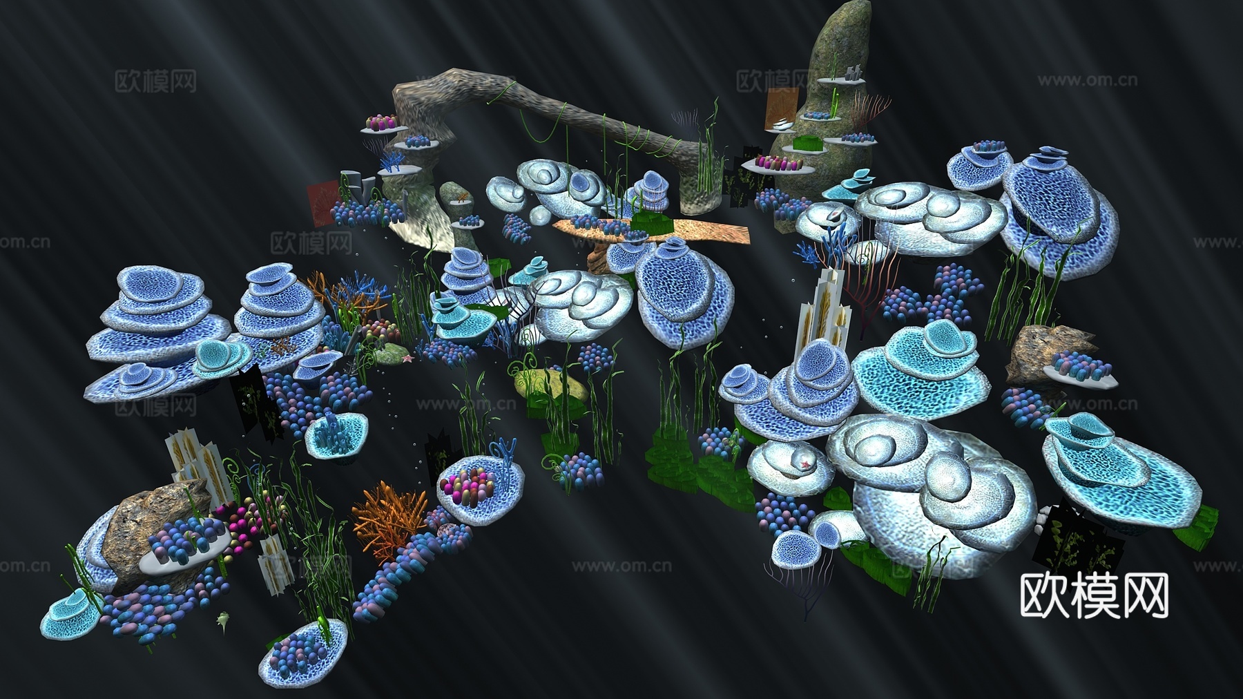 其它海底世界珊瑚礁石海草3d模型下载