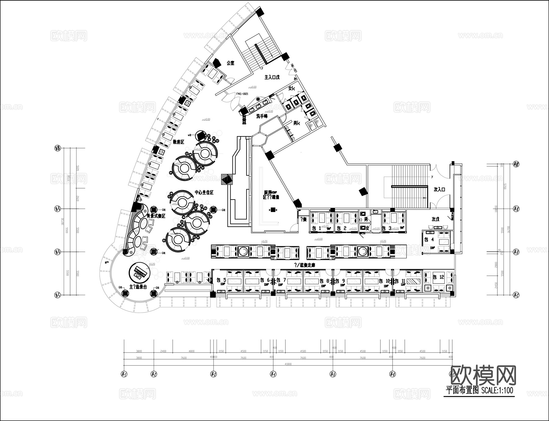 最新全套 西餐厅  施工图合集cad施工图