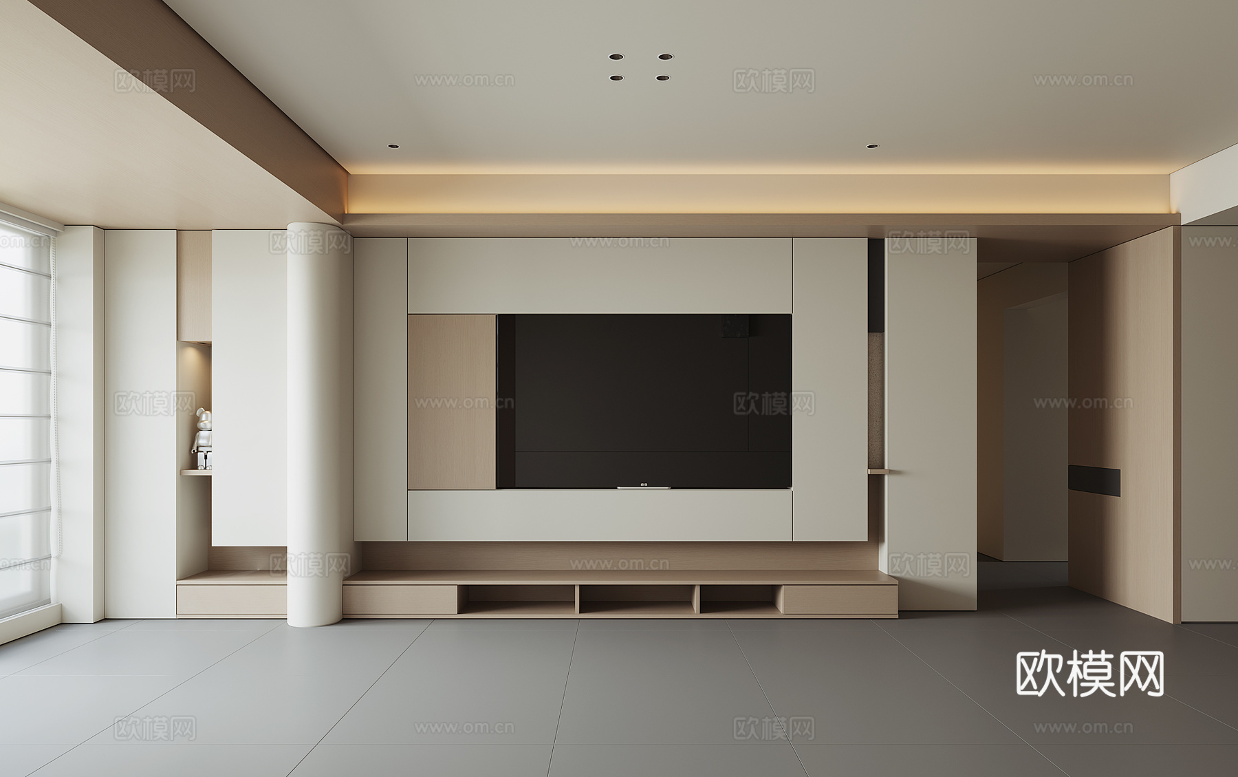 现代电视背景墙su模型