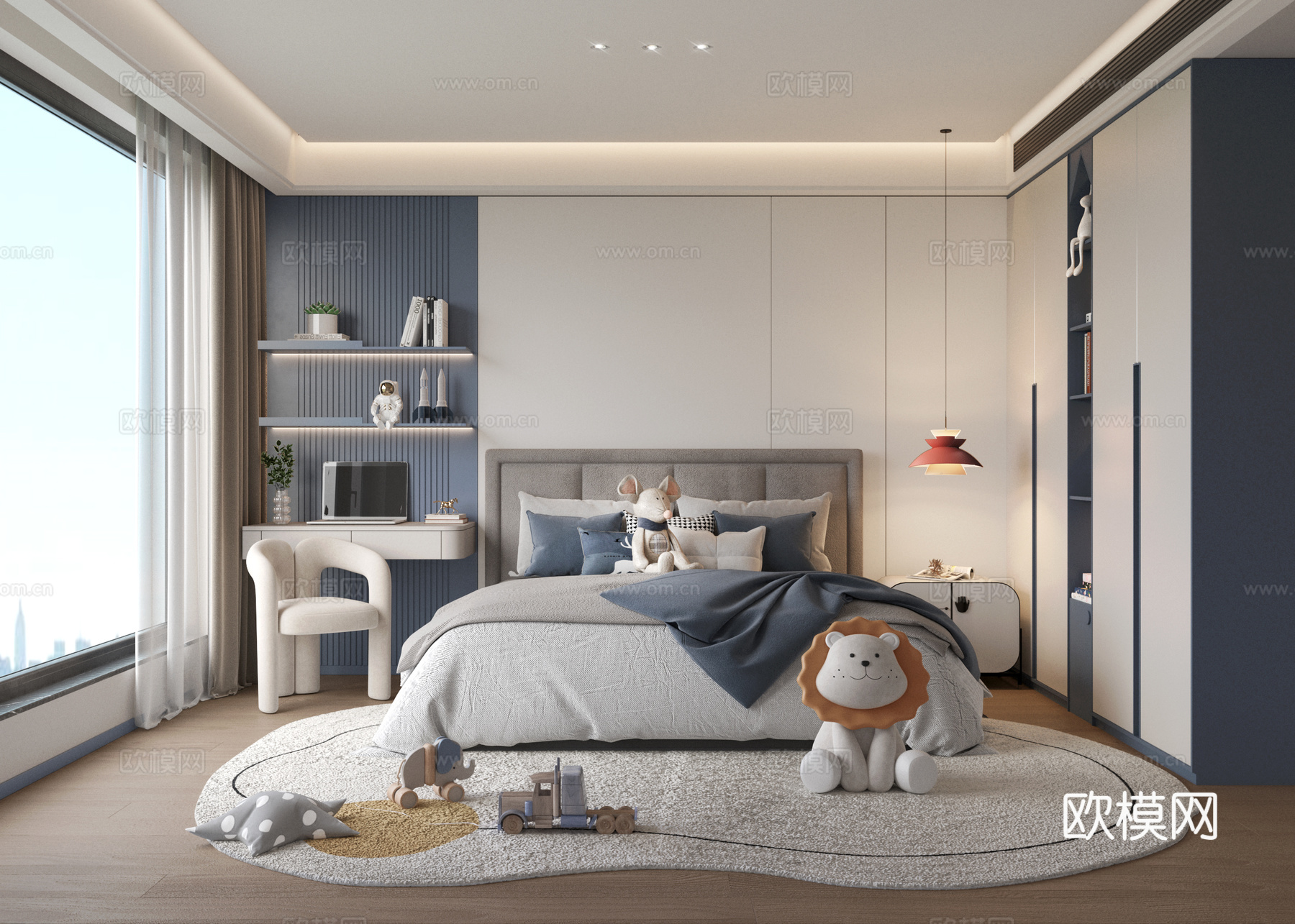 卧室 男孩房 儿童房su模型