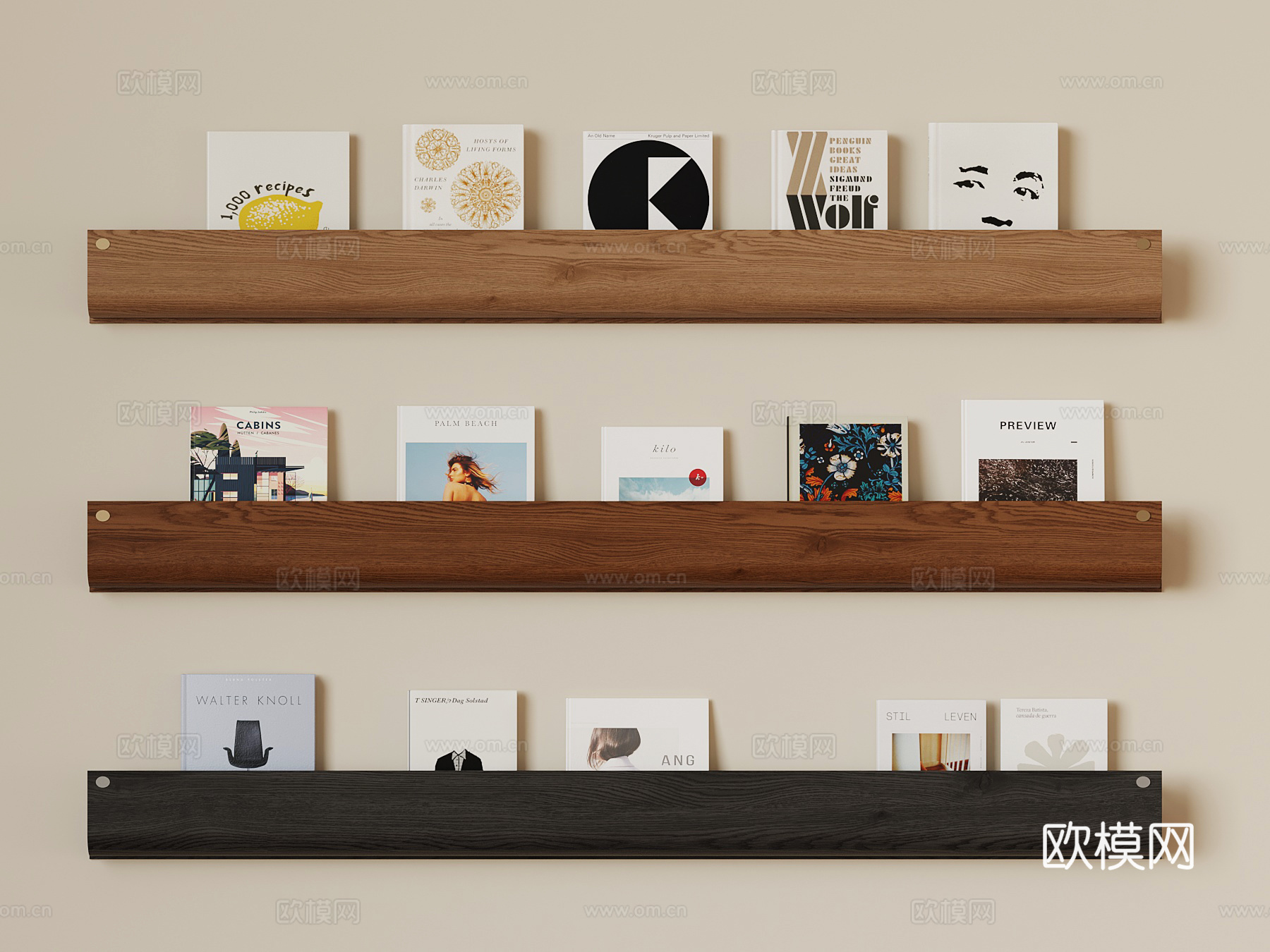 现代书架 壁挂书架 置物架su模型