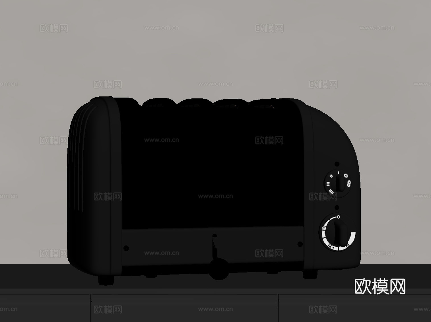 现代面包机 金属面包机su模型