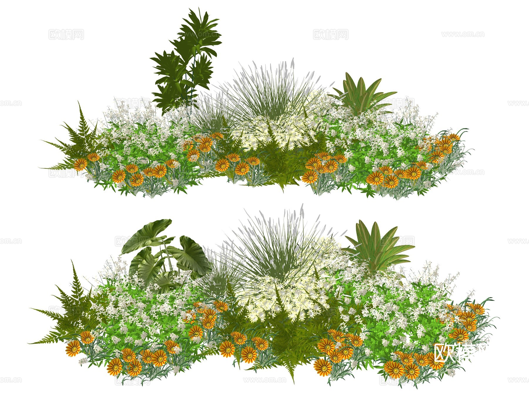 现代室内植物堆造景组合su模型