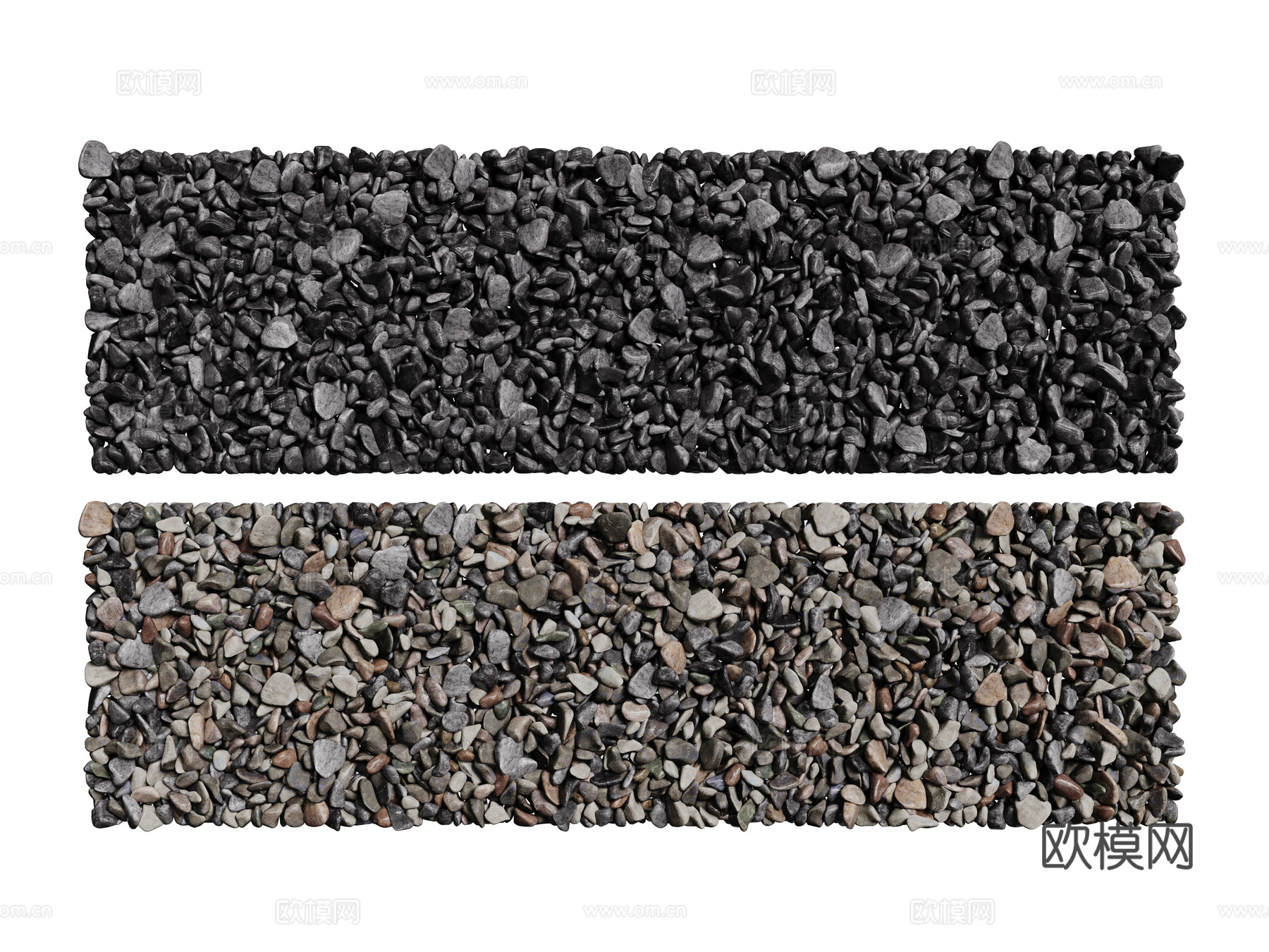 现代鹅卵石 石头石子 景观石  烁石碎石 铺面石子su模型