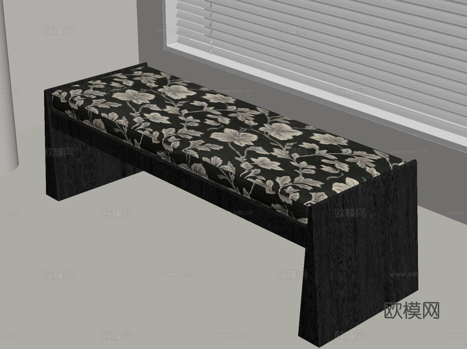 法式复古长凳 床尾凳 换鞋凳 沙发凳su模型