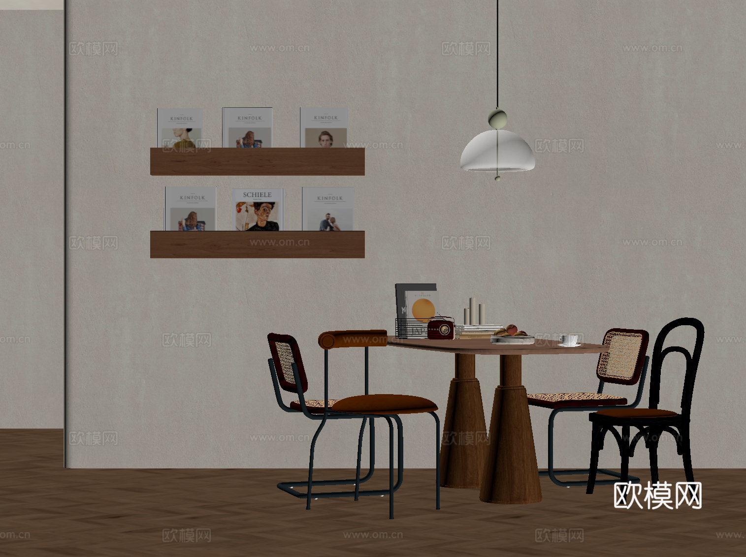 法式中古风餐桌椅su模型