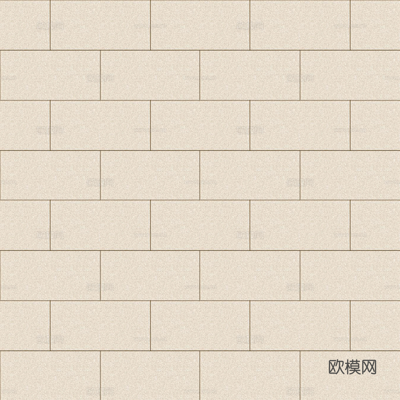 现代无缝工字拼米黄色真石漆 外墙漆贴图