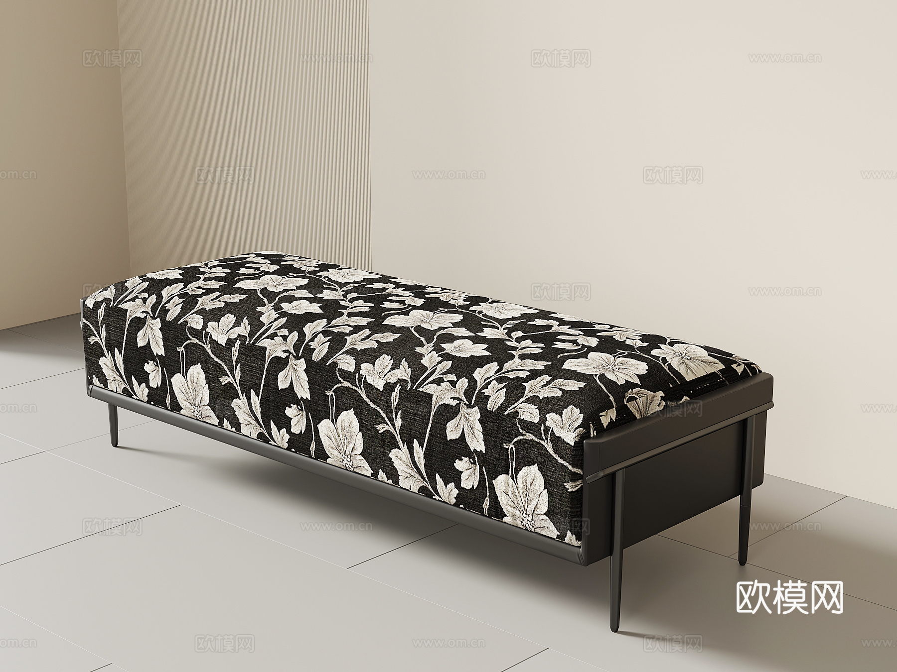法式复古床尾凳 换鞋凳 沙发凳 长凳su模型