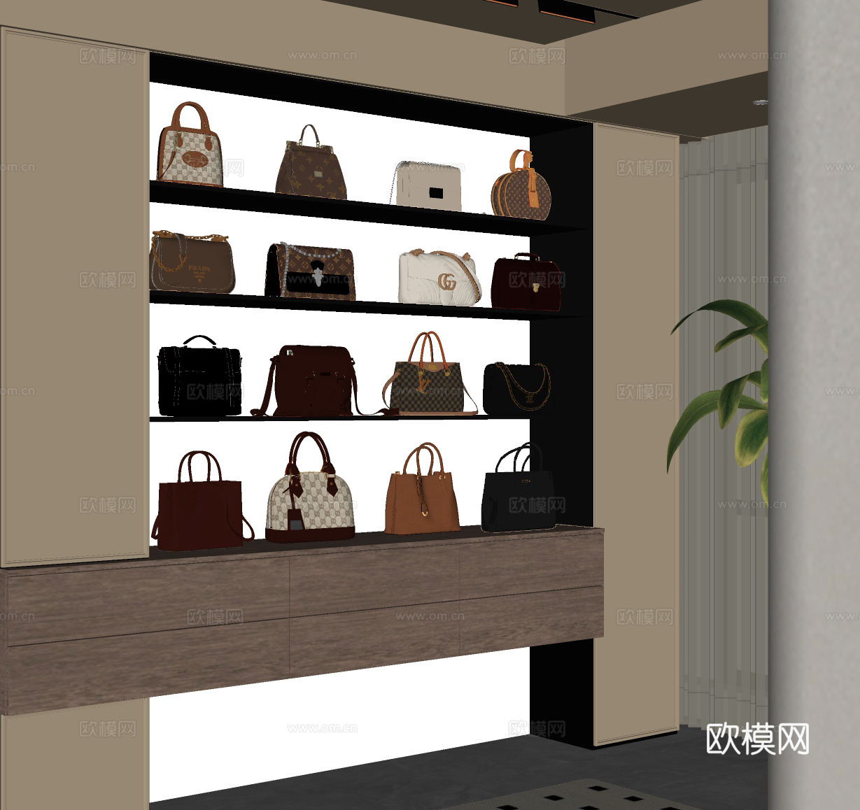 包包 包柜 衣帽柜 包su模型