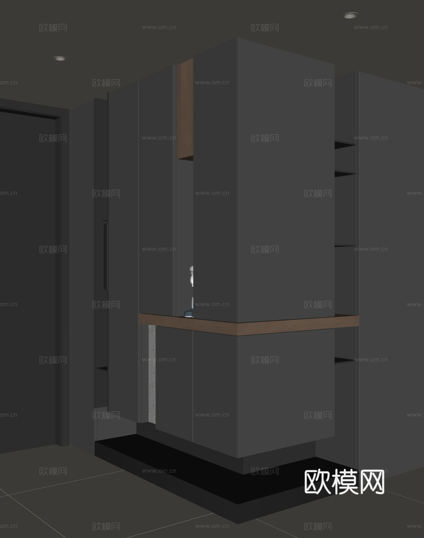 现代入户鞋柜su模型