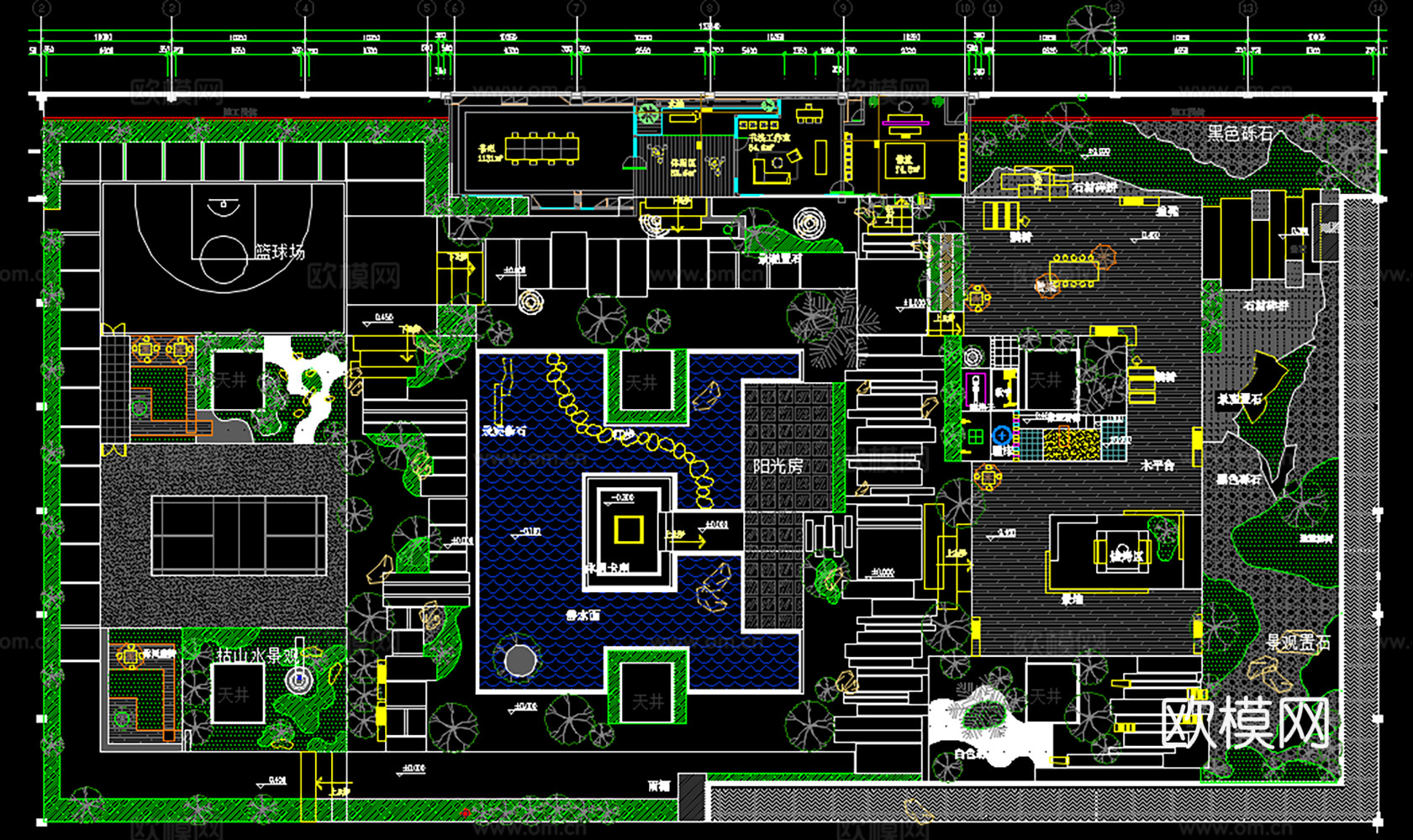 庭院 私家庭院 花园庭院 民宿庭院 别墅庭院 庭院露台cad施工图