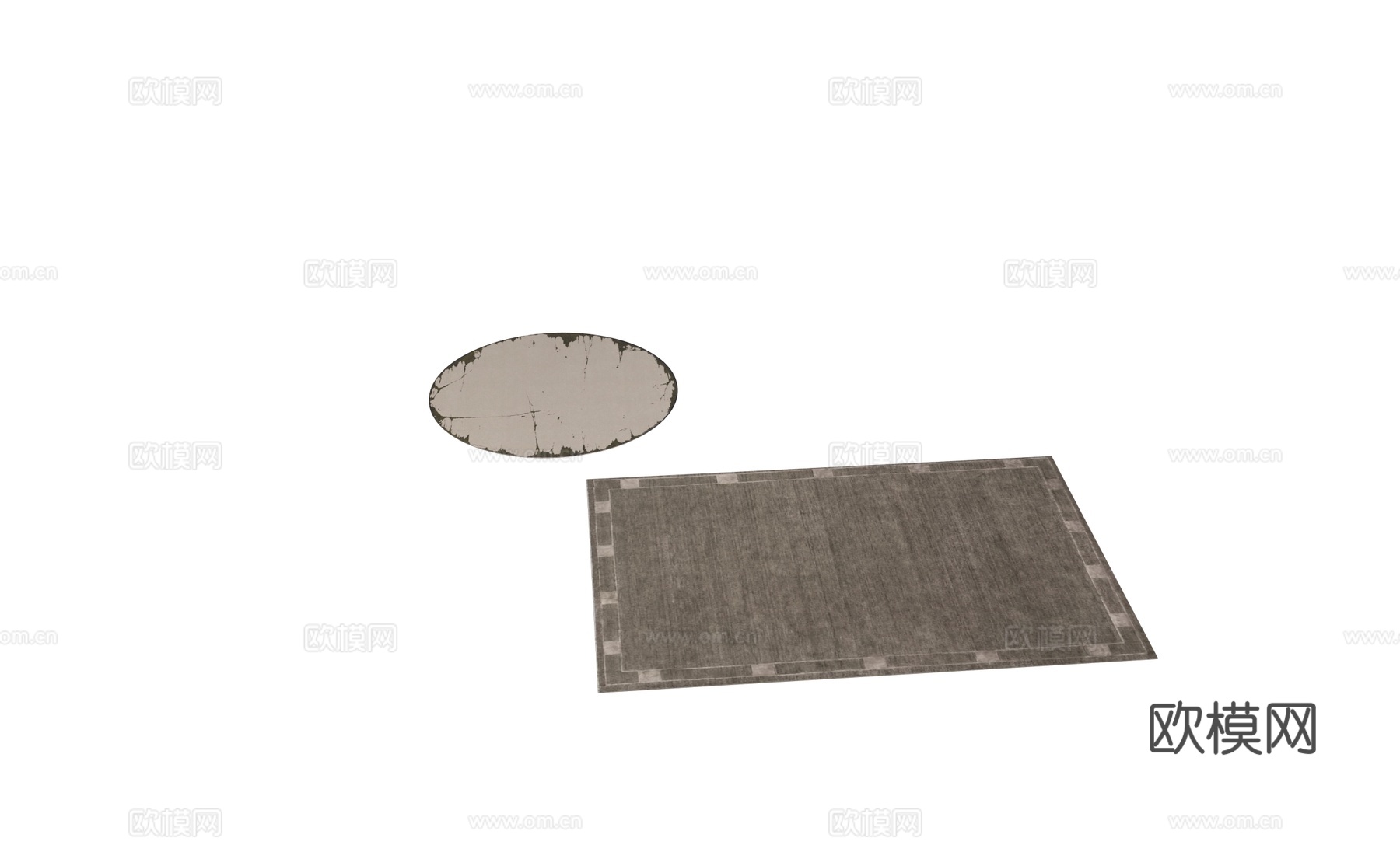 客厅艺术地毯饰品su模型