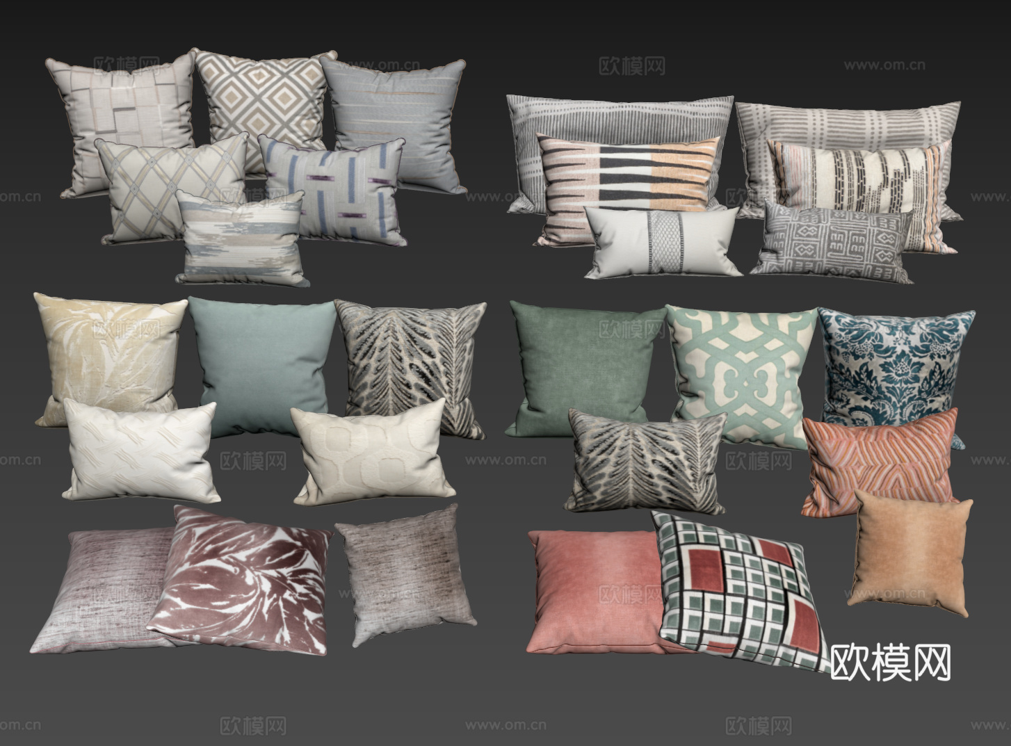 现代抱枕 沙发抱枕 装饰抱枕 抱枕组合su模型