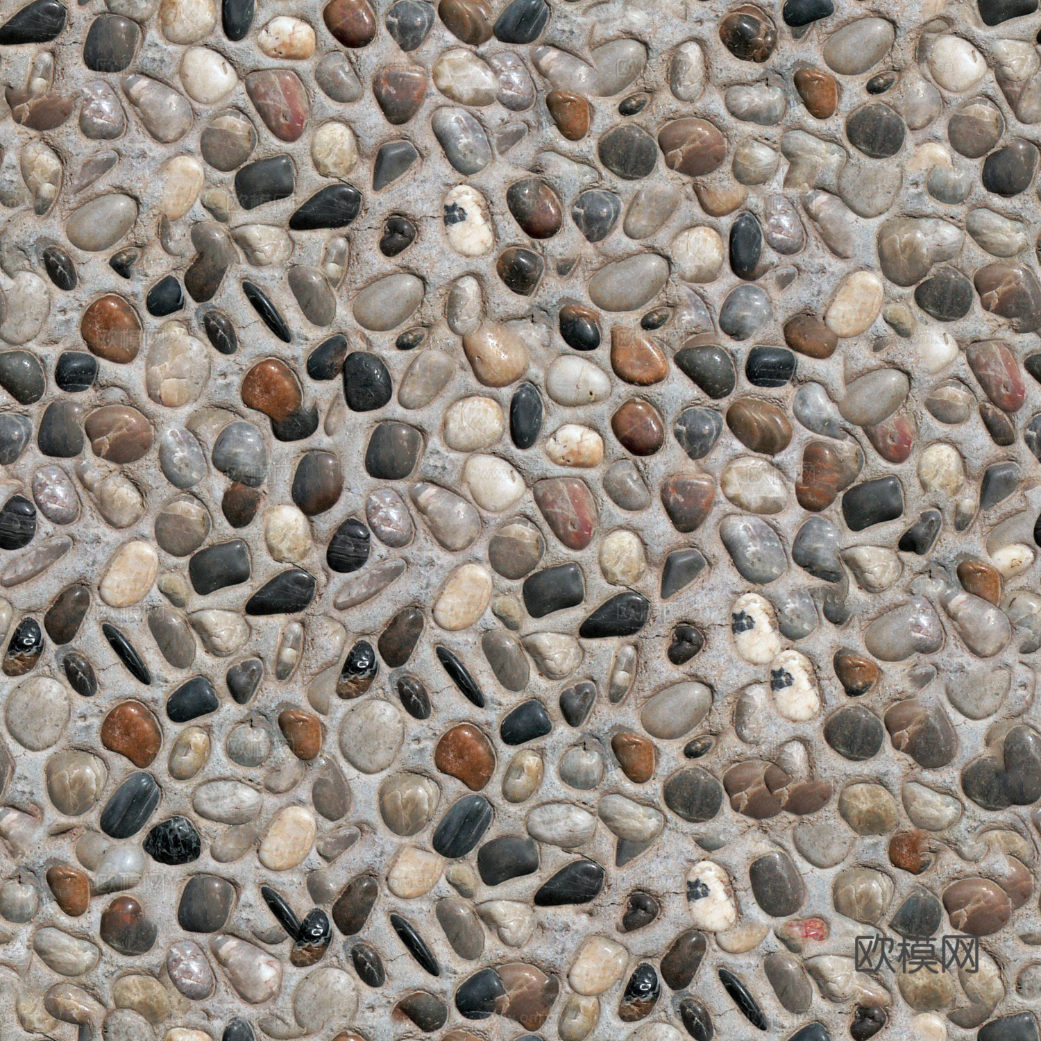 现代无缝自然地面砂砾石 碎石贴图