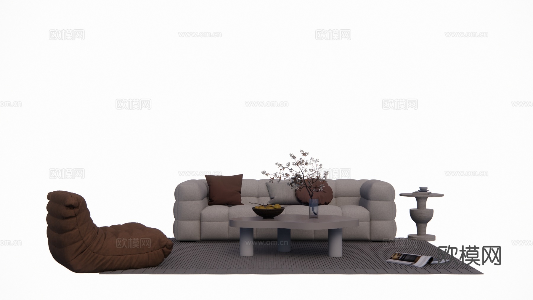 卡座 客厅 卧室 组合沙发 凳子 桌椅 懒人沙发 家装 椅子su模型
