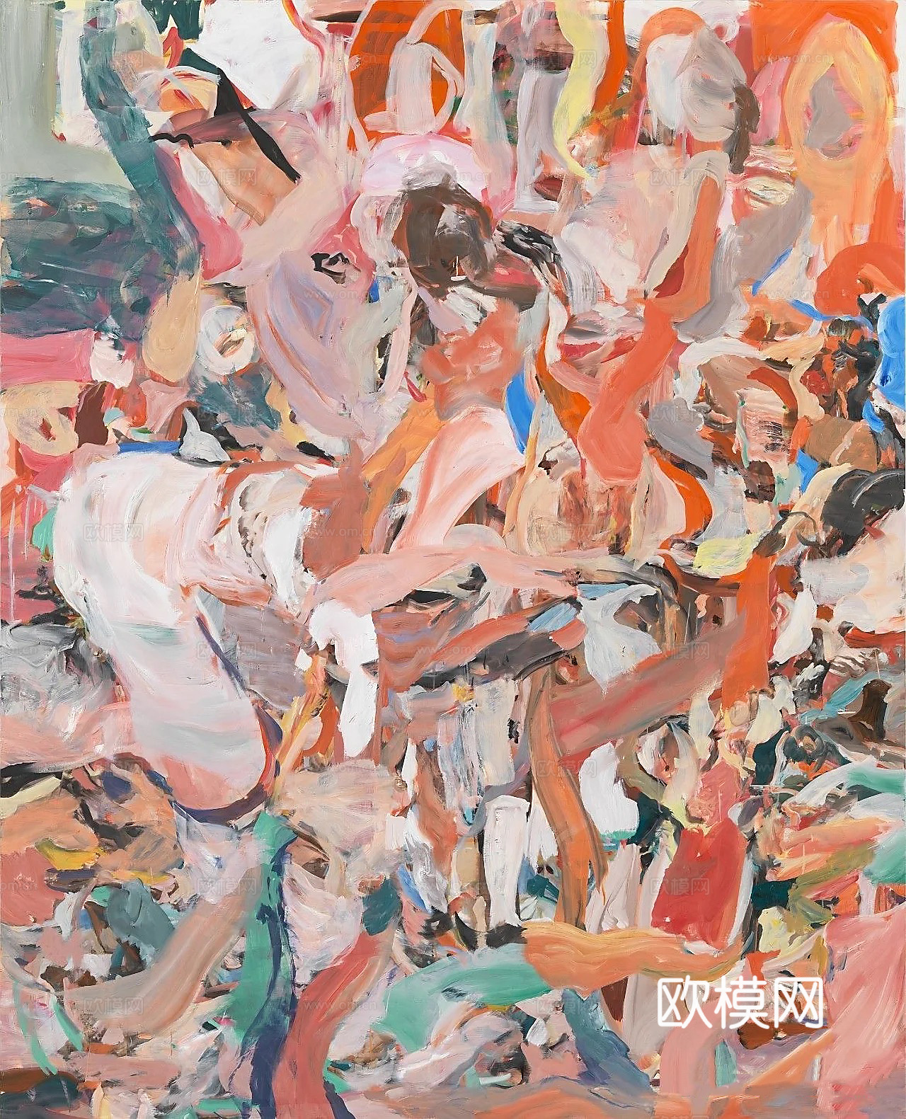 现代奶油彩色肌理装饰画 抽象艺术挂画