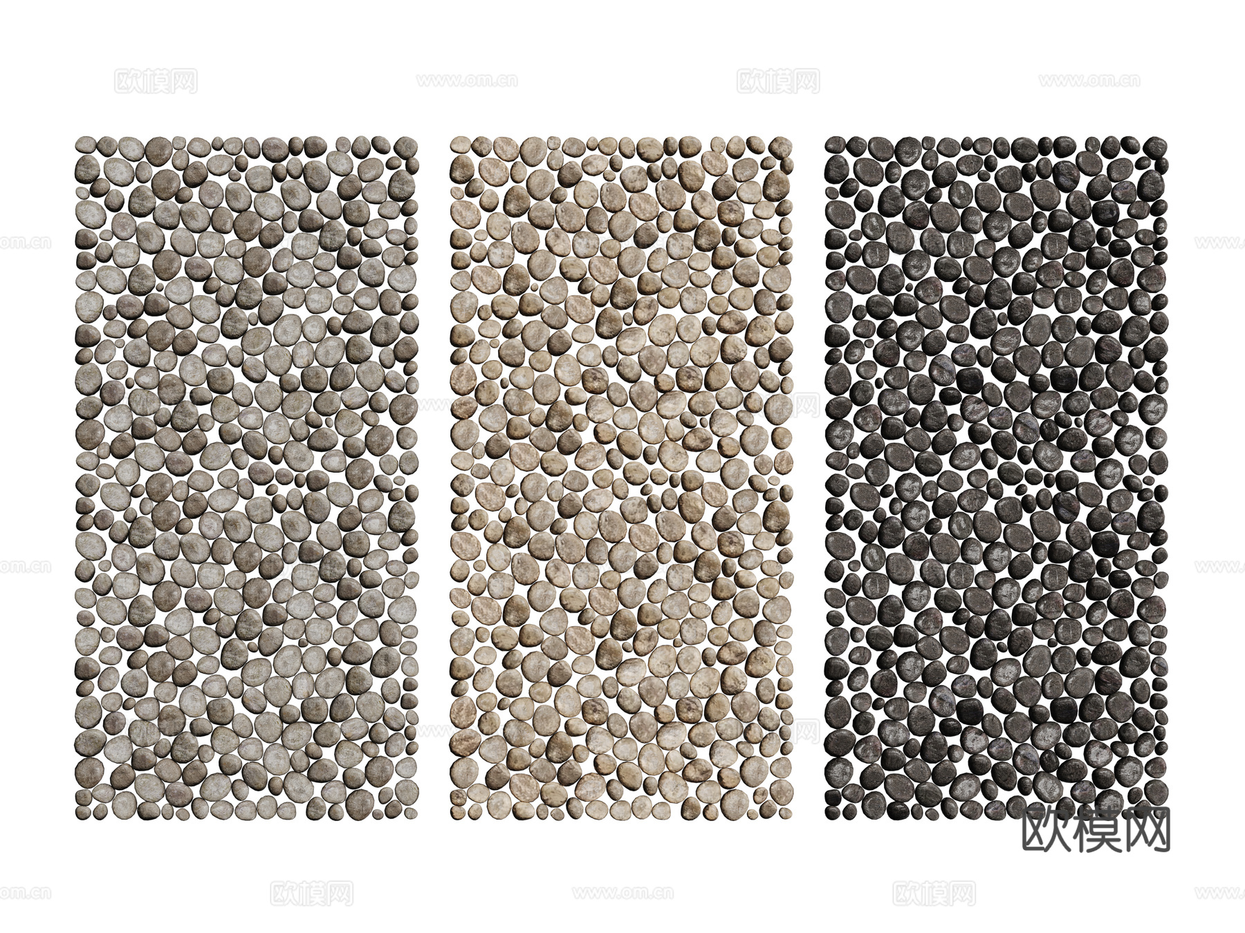 现代鹅卵石 石头石子 景观石  烁石碎石 铺面石子3d模型下载