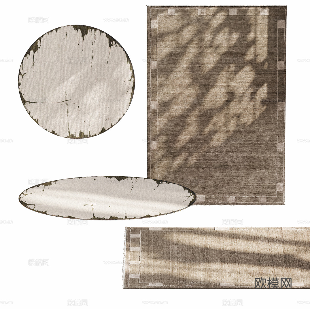 客厅艺术地毯饰品su模型