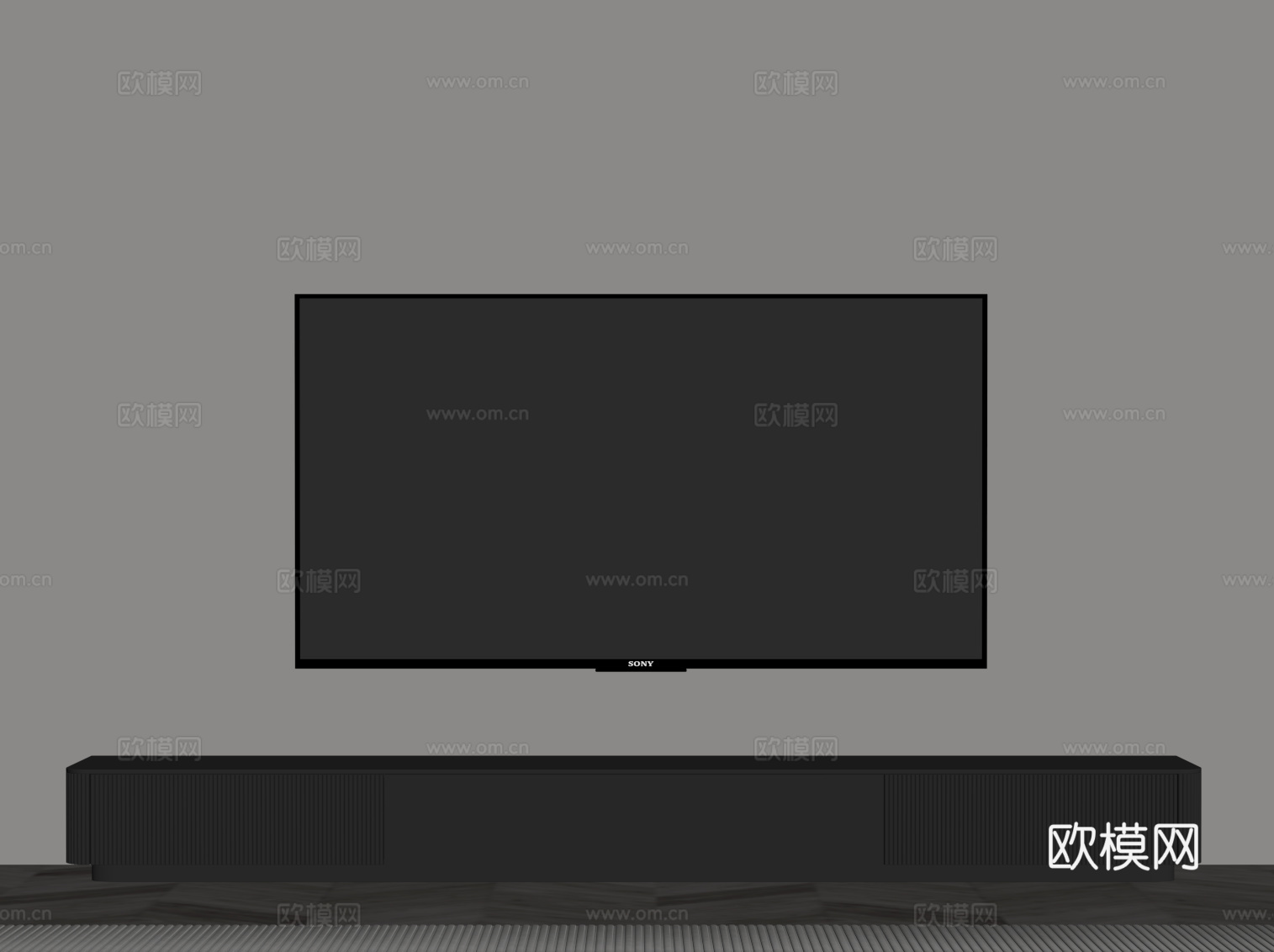 现代意式电视柜su模型
