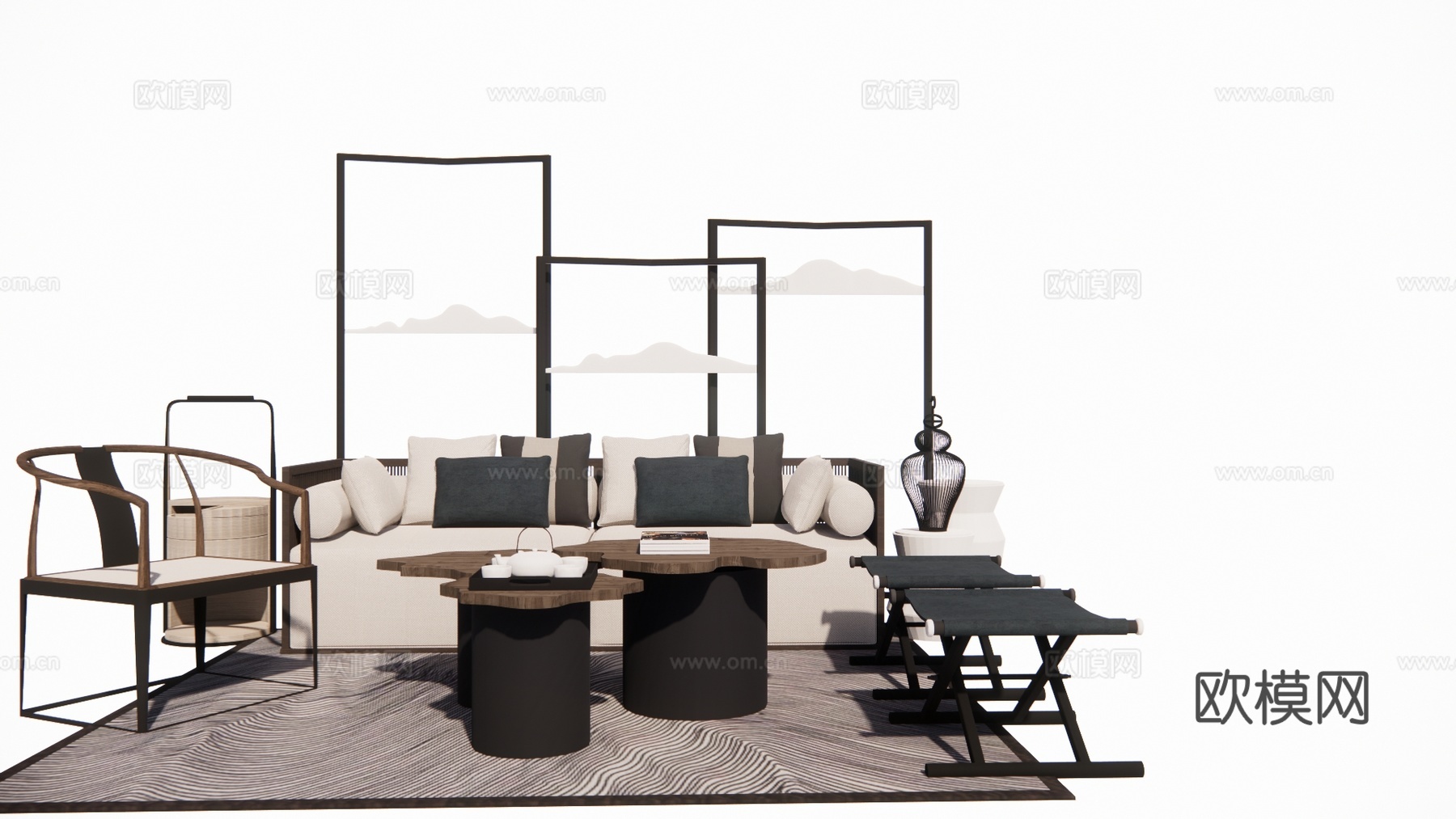 卡座 客厅 卧室 组合沙发 凳子 桌椅 懒人沙发 家装 椅子su模型