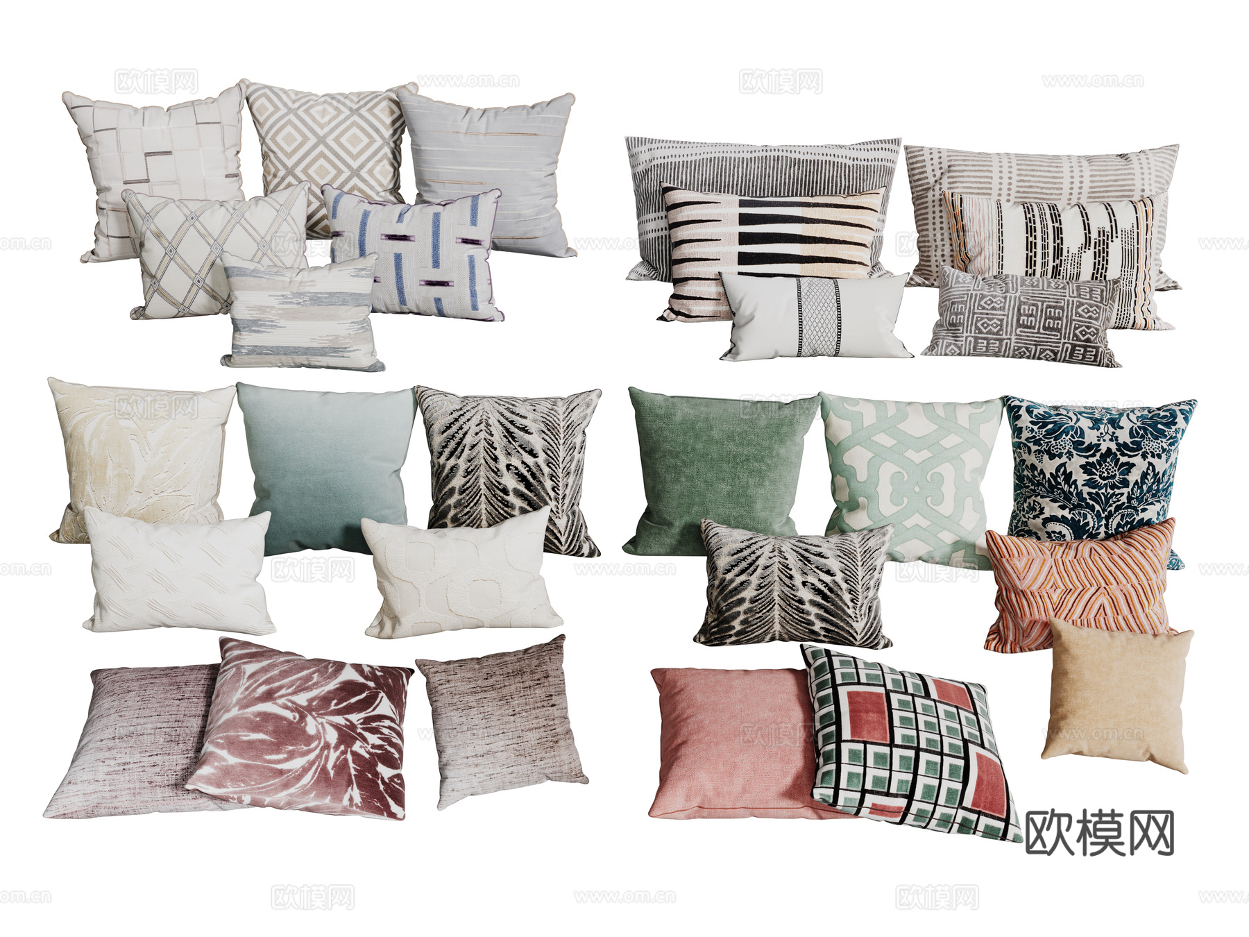 现代抱枕 沙发抱枕 装饰抱枕 抱枕组合su模型