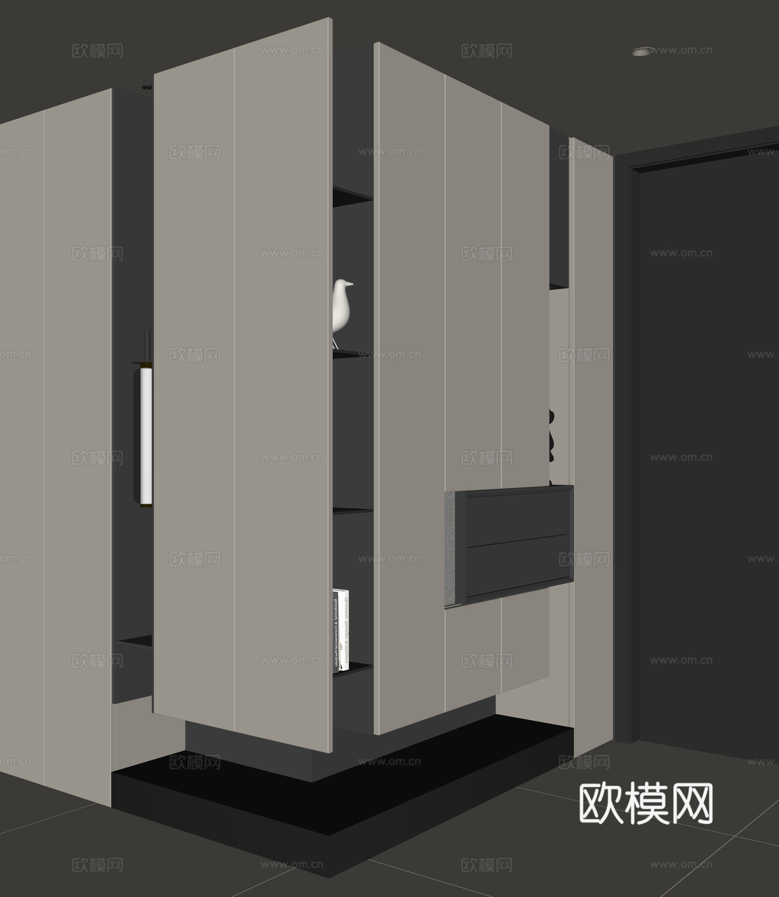 现代入户转角鞋柜su模型