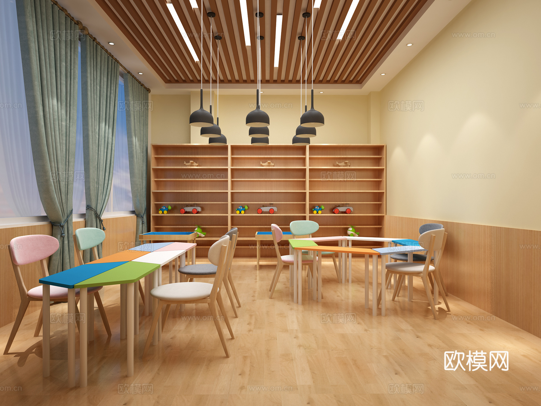 北欧高中学校团体活动室3d模型下载