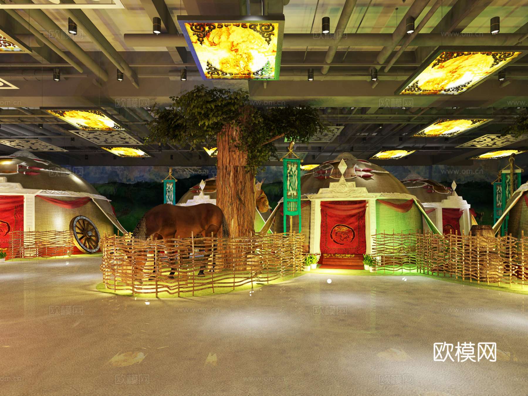 蒙古风格餐厅3d模型