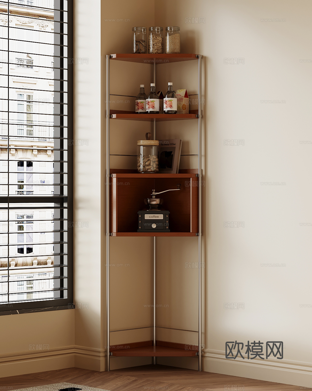 中古风角柜 装饰柜3d模型下载