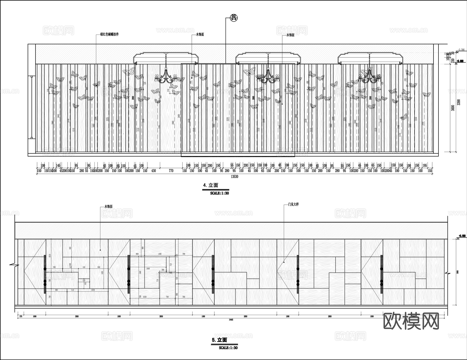 最新全套 中餐厅  施工图合集cad施工图