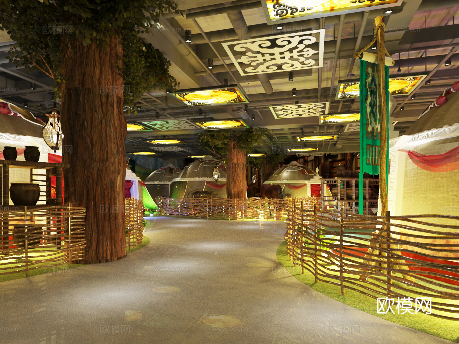 蒙古风格餐厅3d模型