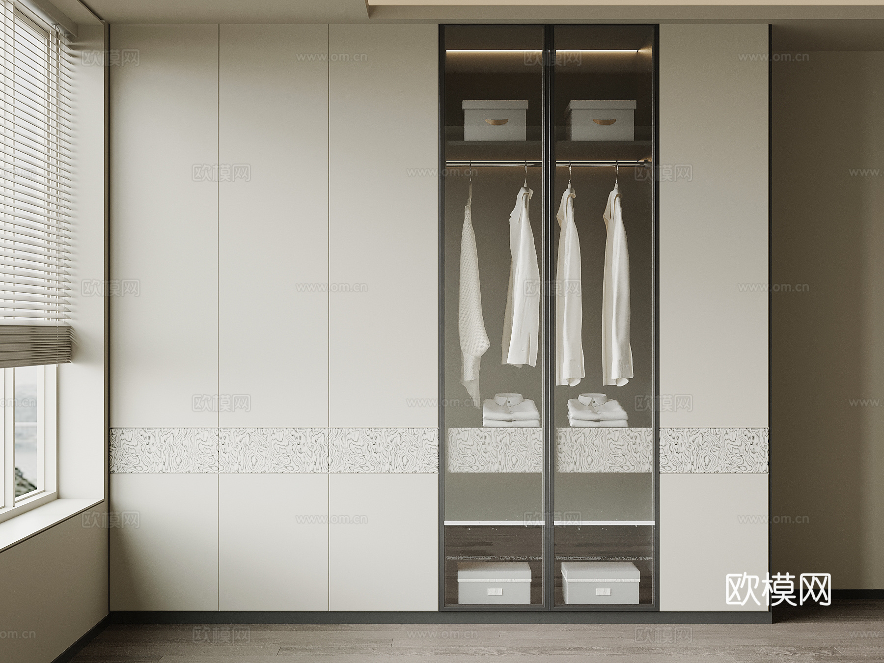 现代衣柜 成品衣柜su模型