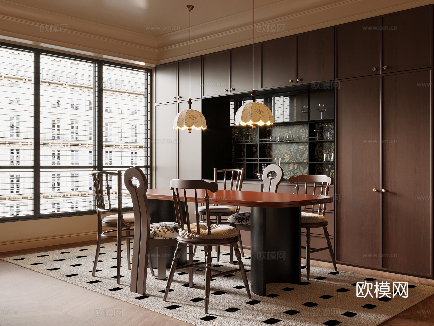 法式餐厅su模型