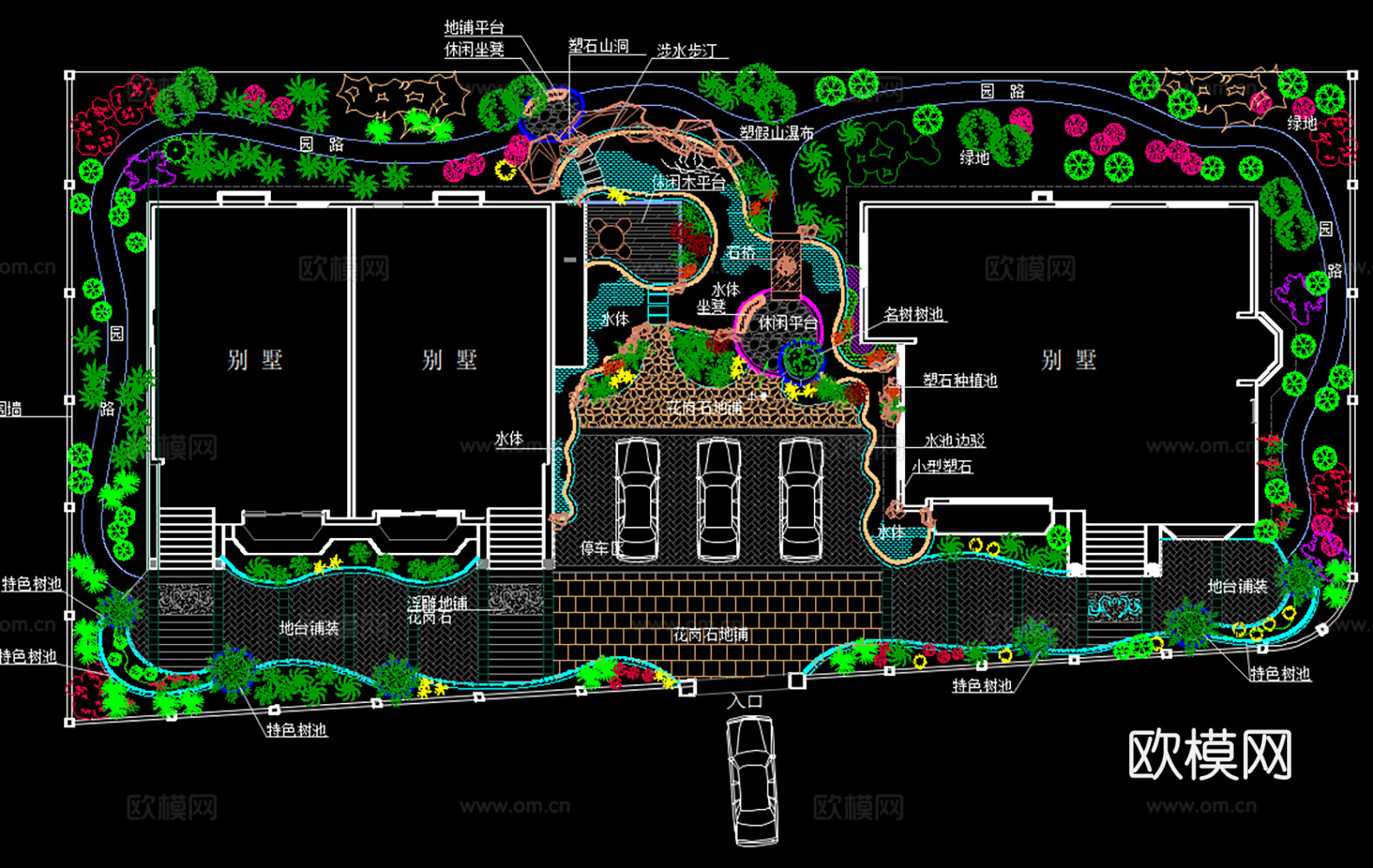 庭院 私家庭院 花园庭院 民宿庭院 别墅庭院 庭院露台cad施工图
