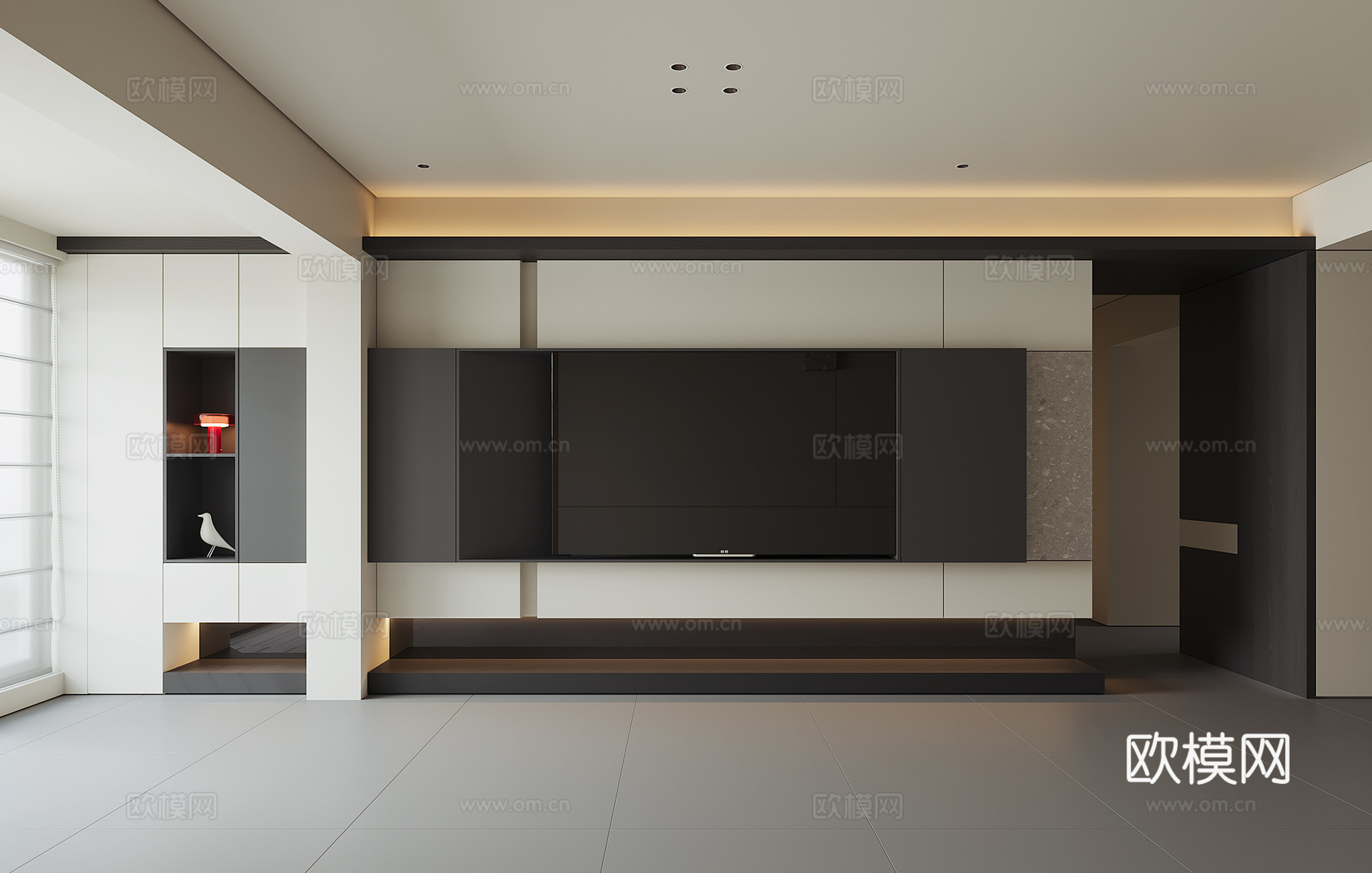 现代电视背景墙3d模型下载