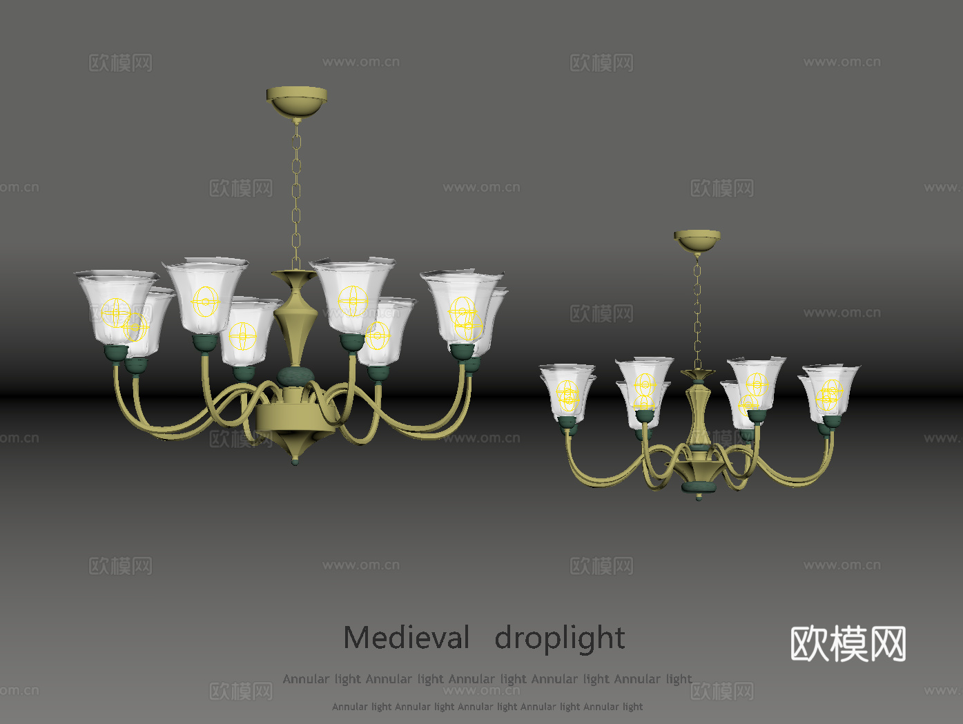 法式吊灯su模型