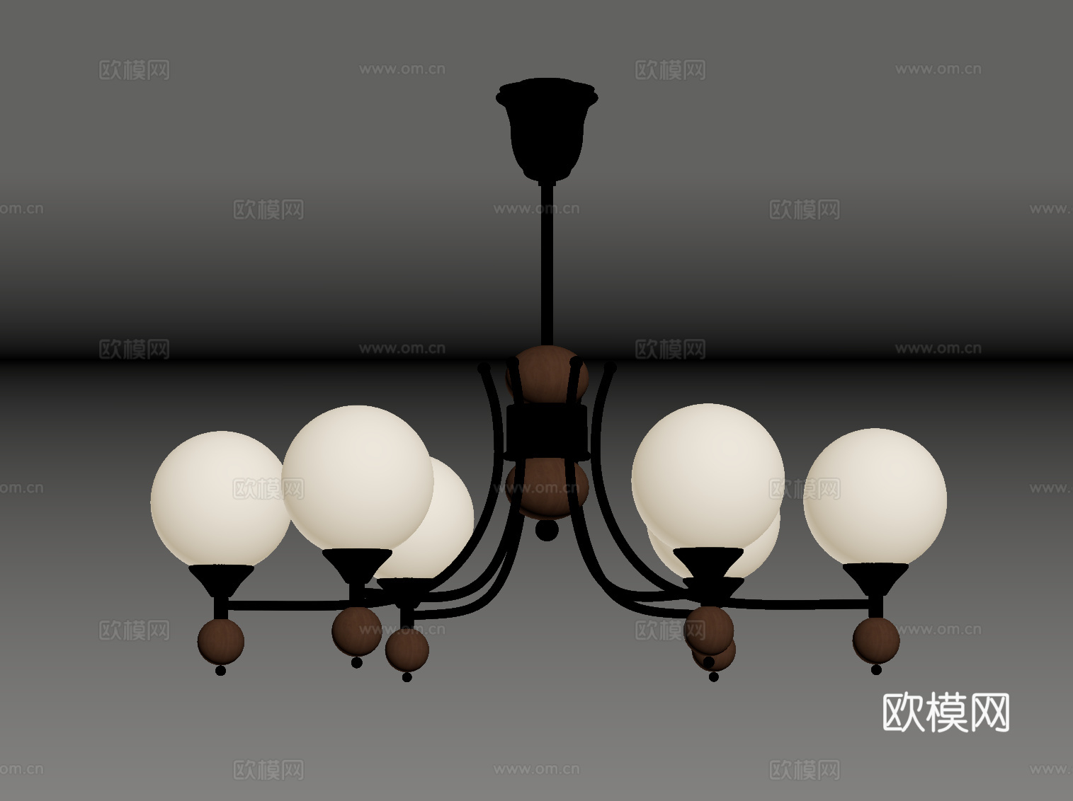 法式中古吊灯 多头吊灯 球形吊灯su模型